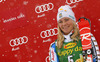 Winner Frida Hansdotter  of Sweden celebrates her first ever World cup victory won in the 50th Golden Fox trophy women slalom race of Audi FIS Alpine skiing World cup in Kranjska Gora, Slovenia. 50th Golden Fox trophy women slalom race of Audi FIS Alpine skiing World cup 2013-2014 was held on Sunday, 2nd of February 2014 in Kranjska Gora, Slovenia
