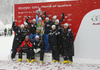 Winner Frida Hansdotter  of Sweden celebrates with her teammates, coaches and serviceman her first ever World cup victory won in the 50th Golden Fox trophy women slalom race of Audi FIS Alpine skiing World cup in Kranjska Gora, Slovenia. 50th Golden Fox trophy women slalom race of Audi FIS Alpine skiing World cup 2013-2014 was held on Sunday, 2nd of February 2014 in Kranjska Gora, Slovenia
