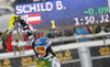 Third placed Bernadette Schild  of Austria reacts in finish of the second run of 50th Golden Fox trophy women slalom race of Audi FIS Alpine skiing World cup in Kranjska Gora, Slovenia. 50th Golden Fox trophy women slalom race of Audi FIS Alpine skiing World cup 2013-2014 was held on Sunday, 2nd of February 2014 in Kranjska Gora, Slovenia
