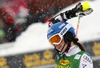 Third placed Bernadette Schild  of Austria reacts in finish of the second run of 50th Golden Fox trophy women slalom race of Audi FIS Alpine skiing World cup in Kranjska Gora, Slovenia. 50th Golden Fox trophy women slalom race of Audi FIS Alpine skiing World cup 2013-2014 was held on Sunday, 2nd of February 2014 in Kranjska Gora, Slovenia
