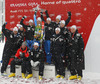 Winner Frida Hansdotter  of Sweden celebrates with her teammates, coaches and serviceman her first ever World cup victory won in the 50th Golden Fox trophy women slalom race of Audi FIS Alpine skiing World cup in Kranjska Gora, Slovenia. 50th Golden Fox trophy women slalom race of Audi FIS Alpine skiing World cup 2013-2014 was held on Sunday, 2nd of February 2014 in Kranjska Gora, Slovenia
