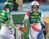 Lena Duerr of Germany and Wendy Holdener of Switzerland during Parallelslalom, Team Event of FIS Ski Alpine World Cup at the Patscherkofel, Innsbruck, Austria on 2014/02/25.
