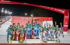 Second placed Team Norway, Winner Sweden and third placed Team Switzerland during Parallelslalom, Team Event of FIS Ski Alpine World Cup at the Patscherkofel, Innsbruck, Austria on 2014/02/25.
