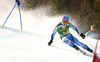 Matts Olsson of Sweden skiing in first run of men giant slalom race of Audi FIS Alpine skiing World cup in Kranjska Gora, Slovenia. 53rd Vitranc cup men giant slalom race of Audi FIS Alpine skiing World cup 2013-2014 was held on Saturday, 8th of March 2014 in Kranjska Gora, Slovenia
