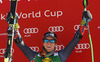 Winner Ted Ligety of USA celebrates his victory in men giant slalom race of Audi FIS Alpine skiing World cup in Kranjska Gora, Slovenia. 53rd Vitranc cup men giant slalom race of Audi FIS Alpine skiing World cup 2013-2014 was held on Saturday, 8th of March 2014 in Kranjska Gora, Slovenia
