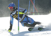 Mattias Hargin of Sweden skiing in first run of men slalom race of Audi FIS Alpine skiing World cup in Kranjska Gora, Slovenia. The 53rd Vitranc cup men slalom race of Audi FIS Alpine skiing World cup 2013-2014 was held on Sunday, 9th of March 2014 on Podkoren course in Kranjska Gora, Slovenia
