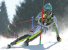 Felix Neureuther of Germany skiing in first run of men slalom race of Audi FIS Alpine skiing World cup in Kranjska Gora, Slovenia. The 53rd Vitranc cup men slalom race of Audi FIS Alpine skiing World cup 2013-2014 was held on Sunday, 9th of March 2014 on Podkoren course in Kranjska Gora, Slovenia
