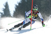Luca Aerni of Switzerland skiing in first run of men slalom race of Audi FIS Alpine skiing World cup in Kranjska Gora, Slovenia. The 53rd Vitranc cup men slalom race of Audi FIS Alpine skiing World cup 2013-2014 was held on Sunday, 9th of March 2014 on Podkoren course in Kranjska Gora, Slovenia
