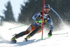 Sebastian Foss Solevaag of Norway skiing in first run of men slalom race of Audi FIS Alpine skiing World cup in Kranjska Gora, Slovenia. The 53rd Vitranc cup men slalom race of Audi FIS Alpine skiing World cup 2013-2014 was held on Sunday, 9th of March 2014 on Podkoren course in Kranjska Gora, Slovenia
