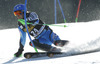 Axel Baeck of Sweden skiing in first run of men slalom race of Audi FIS Alpine skiing World cup in Kranjska Gora, Slovenia. The 53rd Vitranc cup men slalom race of Audi FIS Alpine skiing World cup 2013-2014 was held on Sunday, 9th of March 2014 on Podkoren course in Kranjska Gora, Slovenia
