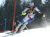 Ramon Zenhaeusern of Switzerland skiing in first run of men slalom race of Audi FIS Alpine skiing World cup in Kranjska Gora, Slovenia. The 53rd Vitranc cup men slalom race of Audi FIS Alpine skiing World cup 2013-2014 was held on Sunday, 9th of March 2014 on Podkoren course in Kranjska Gora, Slovenia
