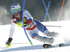 Ramon Zenhaeusern of Switzerland skiing in first run of men slalom race of Audi FIS Alpine skiing World cup in Kranjska Gora, Slovenia. The 53rd Vitranc cup men slalom race of Audi FIS Alpine skiing World cup 2013-2014 was held on Sunday, 9th of March 2014 on Podkoren course in Kranjska Gora, Slovenia
