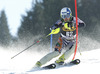Jens Henttinen of Finland skiing in first run of men slalom race of Audi FIS Alpine skiing World cup in Kranjska Gora, Slovenia. The 53rd Vitranc cup men slalom race of Audi FIS Alpine skiing World cup 2013-2014 was held on Sunday, 9th of March 2014 on Podkoren course in Kranjska Gora, Slovenia
