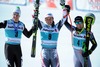 Second Christof Innerhofer (ITA), winner Matthias Mayer (AUT), second Ted Ligety (USA) during Mens Downhill of FIS Ski Alpine World Cup at the Pista Silvano Beltrametti in Lenzerheide, Switzerland on 2014/03/12.
