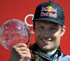 Aksel Lund Svindal with overall downhill World cup trophy during Mens Super G of FIS Ski Alpine World Cup at the Pista Silvano Beltrametti in Lenzerheide, Switzerland on 2014/03/13.
