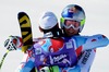 Alexis Pinturault (FRA), Thomas Mermillod Blondin (FRA) during Mens Super G of FIS Ski Alpine World Cup at the Pista Silvano Beltrametti in Lenzerheide, Switzerland on 2014/03/13.
