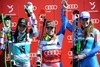 Anna Fenninger (AUT/2 Platz), Lara Gut (SUI/1 Platz), Tina Maze (SLO/3   Platz) during Womens Super G of FIS Ski Alpine World Cup at the Pista Silvano Beltrametti in Lenzerheide, Switzerland on 2014/03/13.

