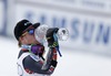 Ted Ligety (USA) with overall giant slalom crystal globe after mens Giant Slalom of FIS Ski Alpine World Cup finals at the Pista Silvano Beltrametti in Lenzerheide, Switzerland on 2014/03/15.
