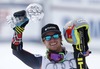 Ted Ligety (USA) with overall giant slalom crystal globe after mens Giant Slalom of FIS Ski Alpine World Cup finals at the Pista Silvano Beltrametti in Lenzerheide, Switzerland on 2014/03/15.
