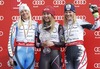 Frida Hansdotter (SWE), Mikaela Shiffrin (USA), Marlies Schild (AUT) after ladies Slalom of FIS Ski Alpine World Cup finals at the Pista Silvano Beltrametti in Lenzerheide, Switzerland on 2014/03/15.
