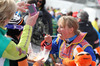 Tanja Poutiainen of Finland saying goodbye in finish of second run of her last giant slalom race of Audi FIS Alpine skiing World cup 2013-2014 in Lenzerheide, Switzerland. Last giant slalom race of season 2013-2014 and also last World cup race of Tanja Poutiainen in her career was held in Lenzerheide, Switzerland, on Sunday, 16th of March 2014.
