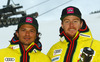 Marcus Sandell (L)  and Samu Torsti (R) of Finland during Audi Media talk which was held in Soelden, Austria, ahead of start of Audi FIS Alpine skiing World Cup season 2014-2015. Audi Media talk was held in Giggi Tenne in Soelden, Austria, on Thursday, 23rd of October 2014.
