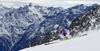 Eva-Maria Brem of Austria skiing in first run of women giant slalom race of Audi FIS Alpine skiing World cup in Soelden, Austria. First race of Audi FIS Alpine skiing World cup season 2014-2015, was held on Saturday, 25th of October 2014 on Rettenbach glacier above Soelden, Austria
