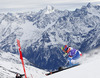 Dominique Gisin of Switzerland skiing in first run of women giant slalom race of Audi FIS Alpine skiing World cup in Soelden, Austria. First race of Audi FIS Alpine skiing World cup season 2014-2015, was held on Saturday, 25th of October 2014 on Rettenbach glacier above Soelden, Austria
