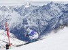 Viktoria Rebensburg of Germany skiing in first run of women giant slalom race of Audi FIS Alpine skiing World cup in Soelden, Austria. First race of Audi FIS Alpine skiing World cup season 2014-2015, was held on Saturday, 25th of October 2014 on Rettenbach glacier above Soelden, Austria
