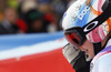 Tenth placed Tina Weirather of Liechtenstein reacts in finish of the second run of women giant slalom race of Audi FIS Alpine skiing World cup in Soelden, Austria. First race of Audi FIS Alpine skiing World cup season 2014-2015, was held on Saturday, 25th of October 2014 on Rettenbach glacier above Soelden, Austria
