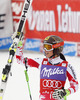 Winner Anna Fenninger of Austria reacts in finish of the second run of women giant slalom race of Audi FIS Alpine skiing World cup in Soelden, Austria. First race of Audi FIS Alpine skiing World cup season 2014-2015, was held on Saturday, 25th of October 2014 on Rettenbach glacier above Soelden, Austria
