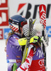 Both winners Mikaela Shiffrin of USA (L) and Anna Fenninger of Austria (R) congratulates each other in the finish of the second run of women giant slalom race of Audi FIS Alpine skiing World cup in Soelden, Austria. First race of Audi FIS Alpine skiing World cup season 2014-2015, was held on Saturday, 25th of October 2014 on Rettenbach glacier above Soelden, Austria
