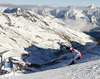 Benjamin Raich of Austria skiing in first run of men giant slalom race of Audi FIS Alpine skiing World cup in Soelden, Austria. First race of Audi FIS Alpine skiing World cup season 2014-2015, was held on Sunday, 26th of October 2014 on Rettenbach glacier above Soelden, Austria
