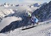 Mathieu Faivre of France skiing in first run of men giant slalom race of Audi FIS Alpine skiing World cup in Soelden, Austria. First race of Audi FIS Alpine skiing World cup season 2014-2015, was held on Sunday, 26th of October 2014 on Rettenbach glacier above Soelden, Austria
