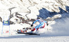 Victor Muffat-Jeandet of France skiing in first run of men giant slalom race of Audi FIS Alpine skiing World cup in Soelden, Austria. First race of Audi FIS Alpine skiing World cup season 2014-2015, was held on Sunday, 26th of October 2014 on Rettenbach glacier above Soelden, Austria
