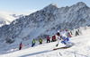 Carlo Janka of Switzerland skiing in first run of men giant slalom race of Audi FIS Alpine skiing World cup in Soelden, Austria. First race of Audi FIS Alpine skiing World cup season 2014-2015, was held on Sunday, 26th of October 2014 on Rettenbach glacier above Soelden, Austria
