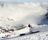 Manuel Pleisch of Switzerland skiing in first run of men giant slalom race of Audi FIS Alpine skiing World cup in Soelden, Austria. First race of Audi FIS Alpine skiing World cup season 2014-2015, was held on Sunday, 26th of October 2014 on Rettenbach glacier above Soelden, Austria
