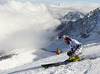 Samu Torsti of Finland skiing in first run of men giant slalom race of Audi FIS Alpine skiing World cup in Soelden, Austria. First race of Audi FIS Alpine skiing World cup season 2014-2015, was held on Sunday, 26th of October 2014 on Rettenbach glacier above Soelden, Austria
