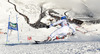 Calle Lindh of Sweden skiing in first run of men giant slalom race of Audi FIS Alpine skiing World cup in Soelden, Austria. First race of Audi FIS Alpine skiing World cup season 2014-2015, was held on Sunday, 26th of October 2014 on Rettenbach glacier above Soelden, Austria
