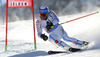 Andre Myhrer of Sweden skiing in first run of men giant slalom race of Audi FIS Alpine skiing World cup in Soelden, Austria. First race of Audi FIS Alpine skiing World cup season 2014-2015, was held on Sunday, 26th of October 2014 on Rettenbach glacier above Soelden, Austria
