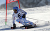 Calle Lindh of Sweden skiing in first run of men giant slalom race of Audi FIS Alpine skiing World cup in Soelden, Austria. First race of Audi FIS Alpine skiing World cup season 2014-2015, was held on Sunday, 26th of October 2014 on Rettenbach glacier above Soelden, Austria
