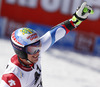 Justin Murisier of Switzerland reacts in finish of the second run of men giant slalom race of Audi FIS Alpine skiing World cup in Soelden, Austria. First race of Audi FIS Alpine skiing World cup season 2014-2015, was held on Sunday, 26th of October 2014 on Rettenbach glacier above Soelden, Austria
