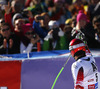 Winner Marcel Hirscher of Austria reacts in finish of the second run of men giant slalom race of Audi FIS Alpine skiing World cup in Soelden, Austria. First race of Audi FIS Alpine skiing World cup season 2014-2015, was held on Sunday, 26th of October 2014 on Rettenbach glacier above Soelden, Austria
