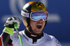 Winner Marcel Hirscher of Austria reacts in finish of the second run of men giant slalom race of Audi FIS Alpine skiing World cup in Soelden, Austria. First race of Audi FIS Alpine skiing World cup season 2014-2015, was held on Sunday, 26th of October 2014 on Rettenbach glacier above Soelden, Austria
