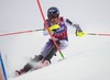 Mikaela Shiffrin of the USA in action during 1st run of ladies Slalom of FIS ski alpine world cup at the Levi Black in Levi, Finland on 2014/11/15.
