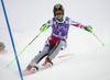 Kathrin Zettel of Austria in action during 1st run of ladies Slalom of FIS ski alpine world cup at the Levi Black in Levi, Finland on 2014/11/15.
