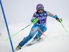 Tina Maze of Slovenia in action during 1st run of ladies Slalom of FIS ski alpine world cup at the Levi Black in Levi, Finland on 2014/11/15.
