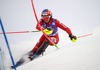 Manuela Moelgg of Italy in action during 1st run of ladies Slalom of FIS ski alpine world cup at the Levi Black in Levi, Finland on 2014/11/15. <br>  <br> 

