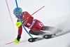 Stefano Gross (ITA) in action during 1st run of Mens Slalom of FIS ski alpine world cup at the Levi Black in  Levi, Finland on 2014/11/16.
