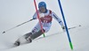 Axel Baeck (SWE) in action during 1st run of Mens Slalom of FIS ski alpine world cup at the Levi Black in  Levi, Finland on 2014/11/16.
